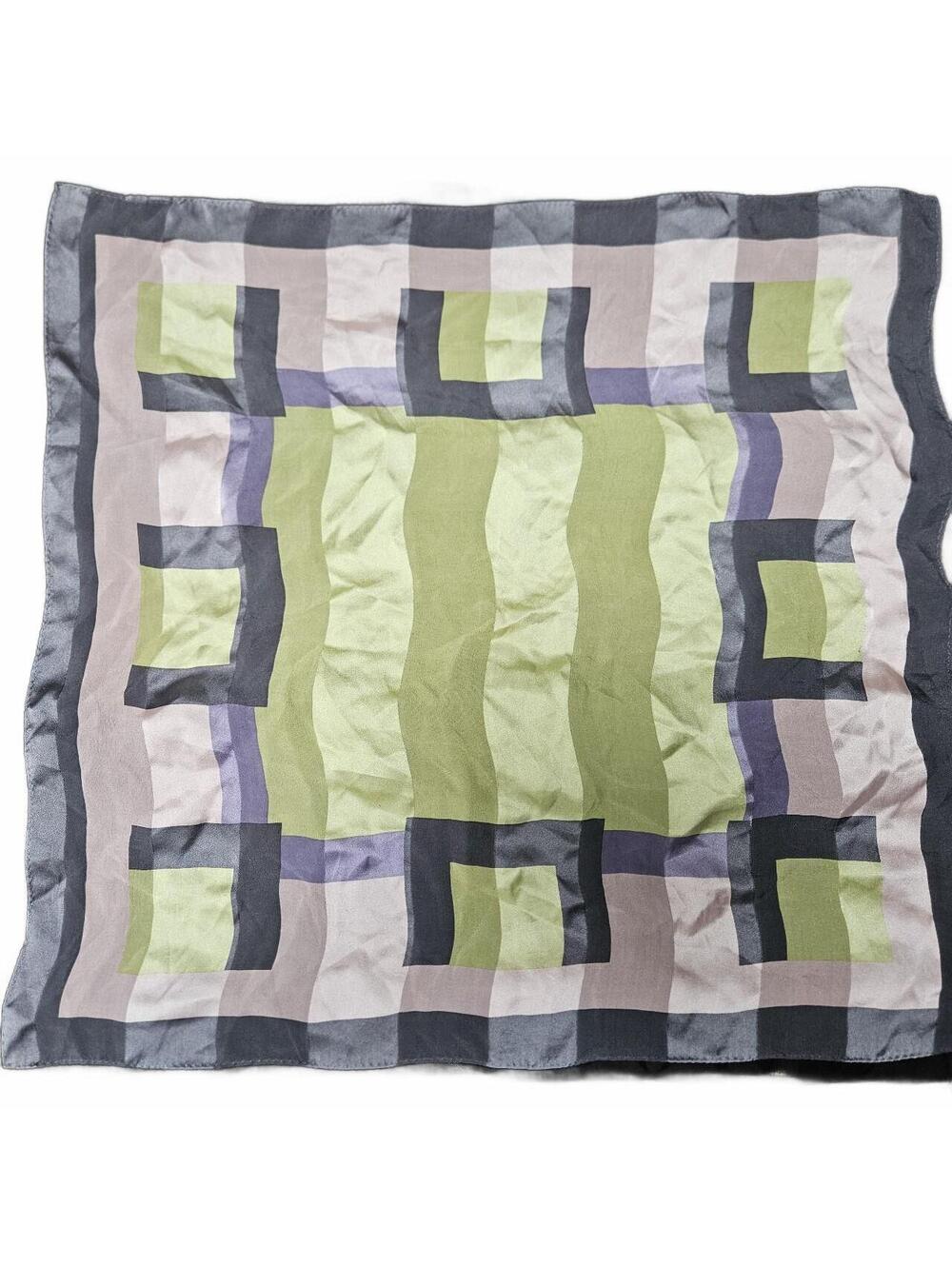 blue, pink & grey silk scarf